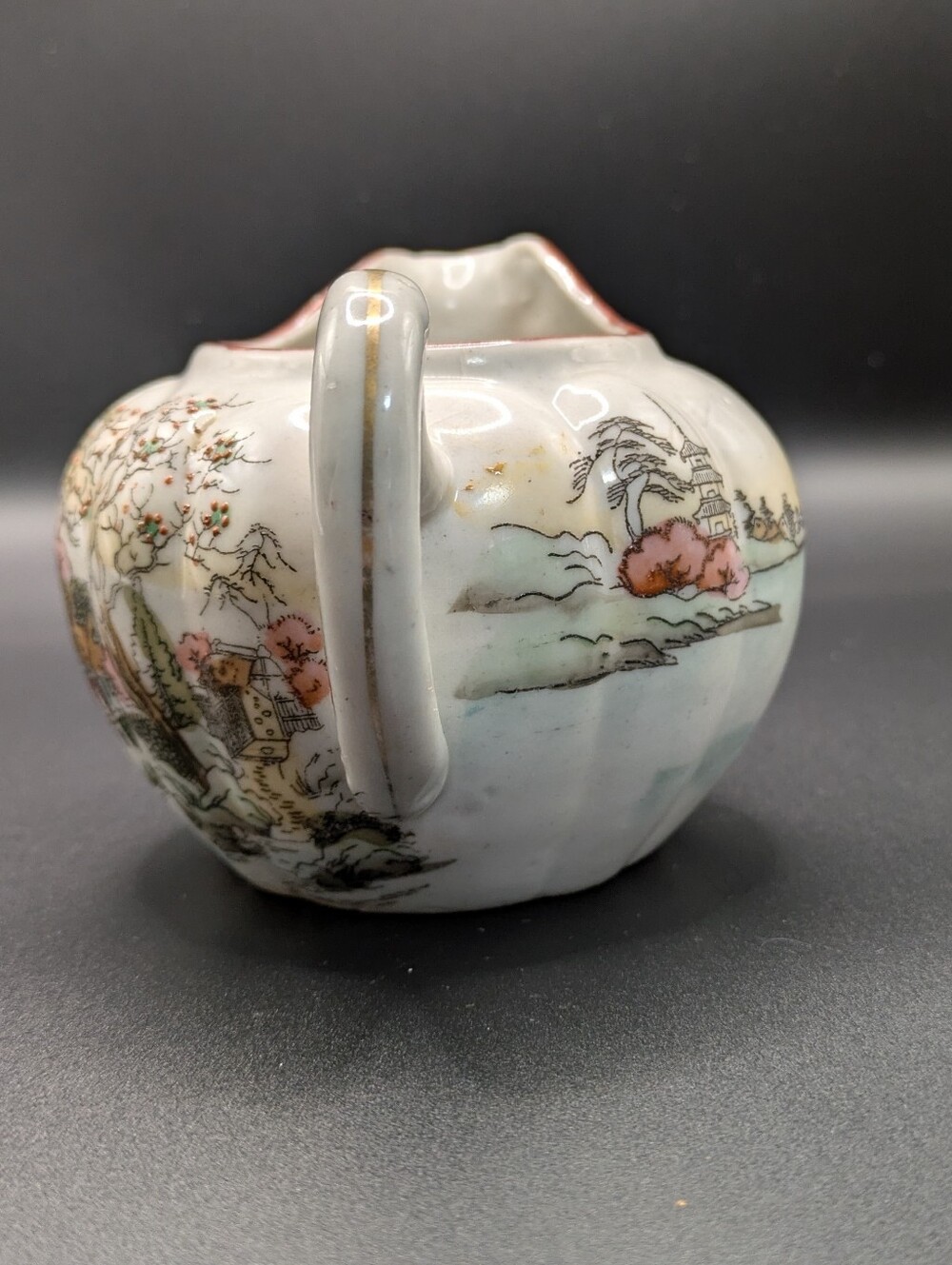 Vintage 1920s/30s Takito Japan Hand Painted Porcelain Creamer - Torii Gate Mark - Picture 4 of 9